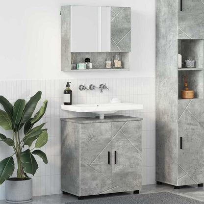 Bathroom Furniture Set Wall-mounted 2 pcs Concrete Grey