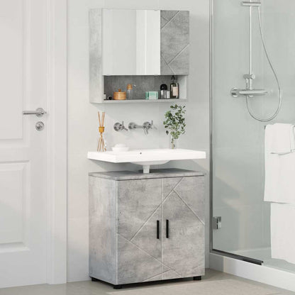 Bathroom Furniture Set Wall-mounted 2 pcs Concrete Grey