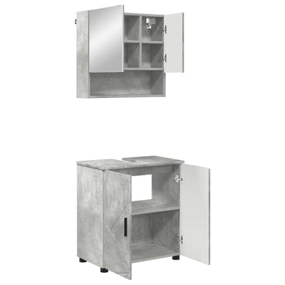 Bathroom Furniture Set Wall-mounted 2 pcs Concrete Grey