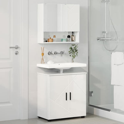 Bathroom Furniture Set Wall-mounted 2 pcs High Gloss White