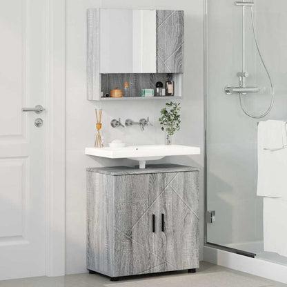 Bathroom Furniture Set 2 pcs Grey Sonoma 61 x 35 x 64 cm