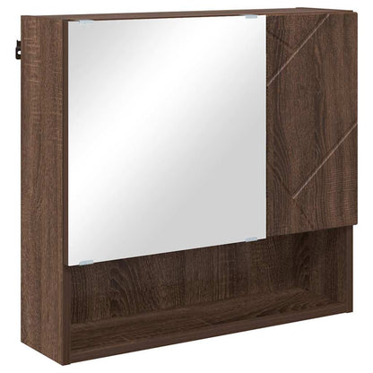 Bathroom Furniture Set 2 pcs Brown Oak Engineered wood & Metal