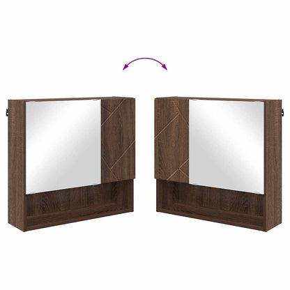 Bathroom Furniture Set 2 pcs Brown Oak Engineered wood & Metal