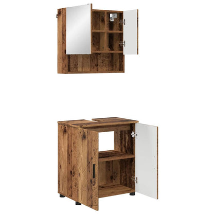 Bathroom Furniture Set 2 pcs Old Wood 61 x 35 x 64 cm