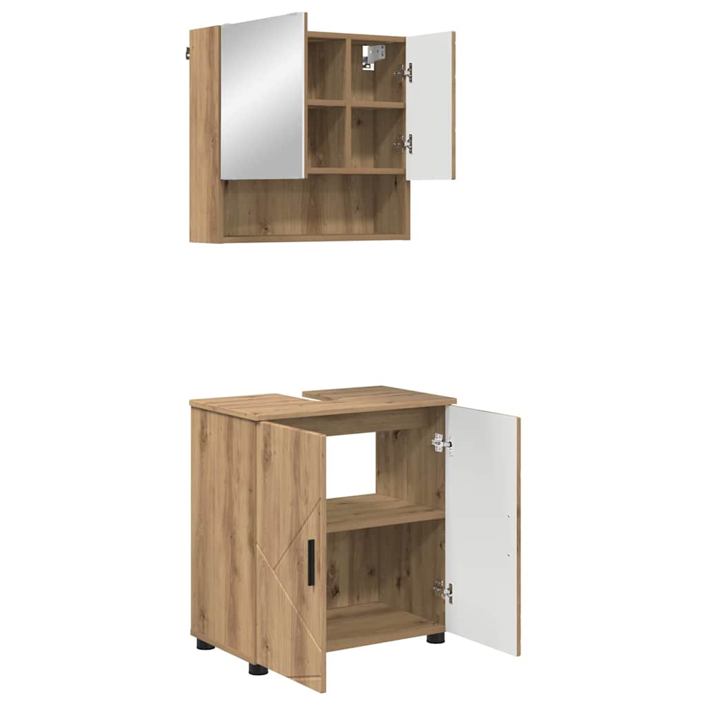 Bathroom Furniture Set 2 pcs Artisan Oak 61 x 35 x 64 cm