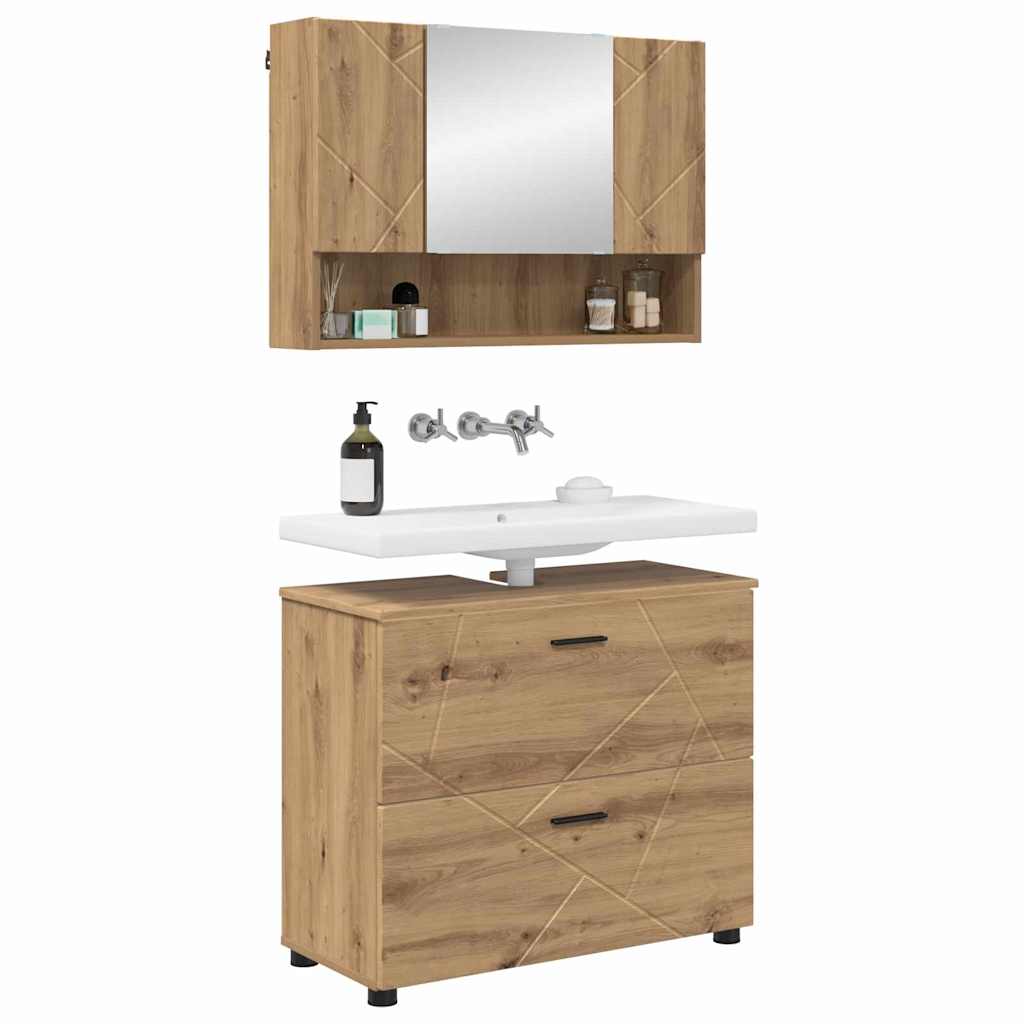 Bathroom Furniture Set 2 pcs Artisan Oak 61 x 35 x 64 cm
