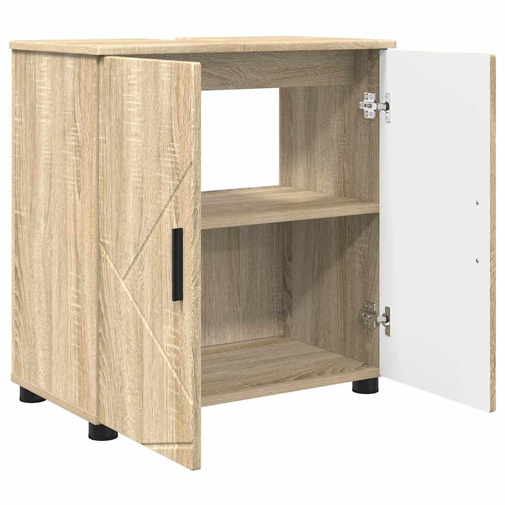 Bathroom Furniture Set 3 pcs Sonoma Oak Engineered wood & Metal