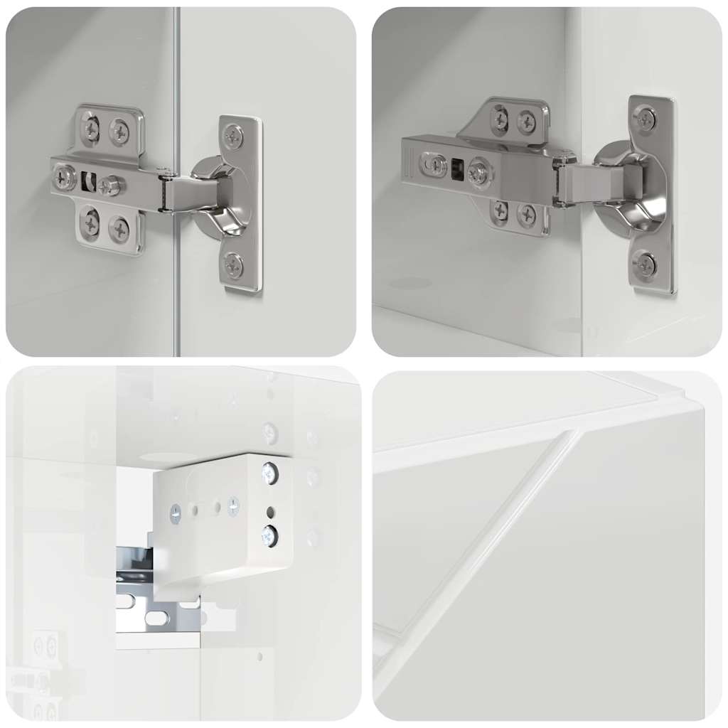 Bathroom Furniture Set Wall-mounted 4 pcs High Gloss White