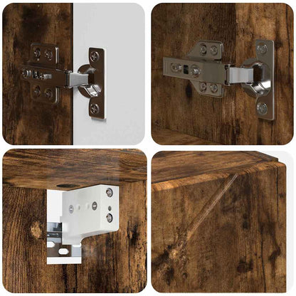 Bathroom Furniture Set 4 pcs Smoked Oak 61 x 35 x 64 cm