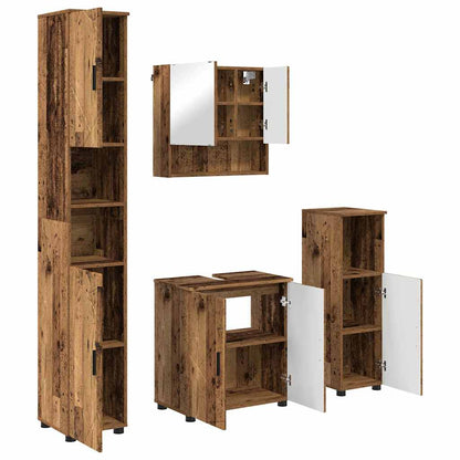 Bathroom Furniture Set 4 pcs Old Wood 61 x 35 x 64 cm