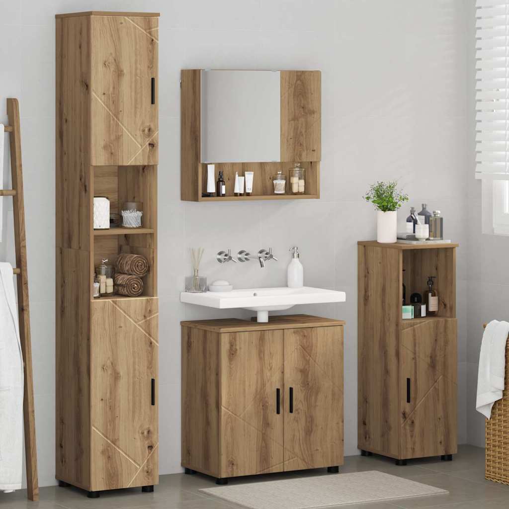 Bathroom Furniture Set 4 pcs Artisan Oak 61 x 35 x 64 cm
