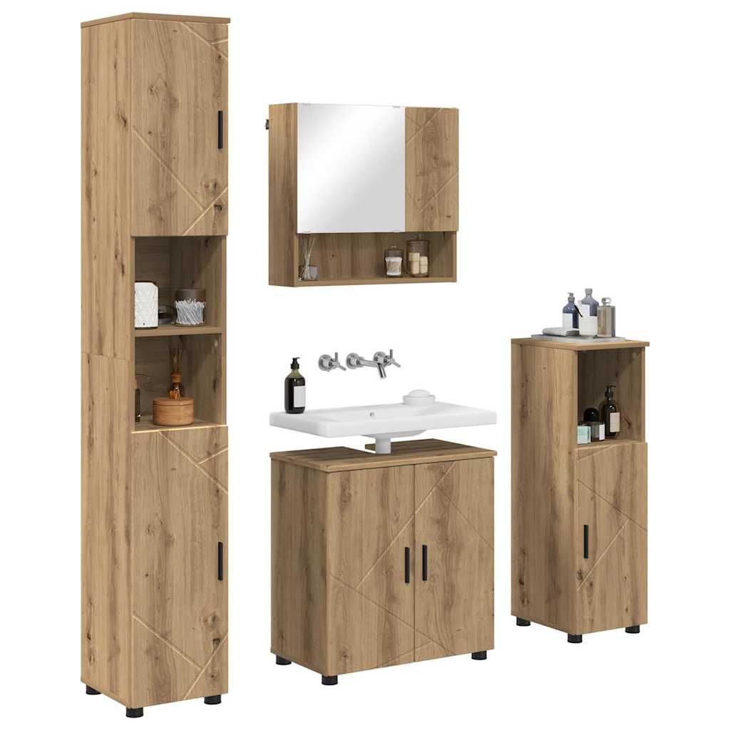 Bathroom Furniture Set 4 pcs Artisan Oak 61 x 35 x 64 cm
