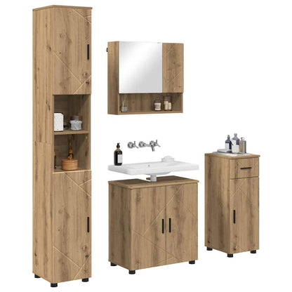 Bathroom Furniture Set 4 pcs Artisan Oak 61 x 35 x 64 cm