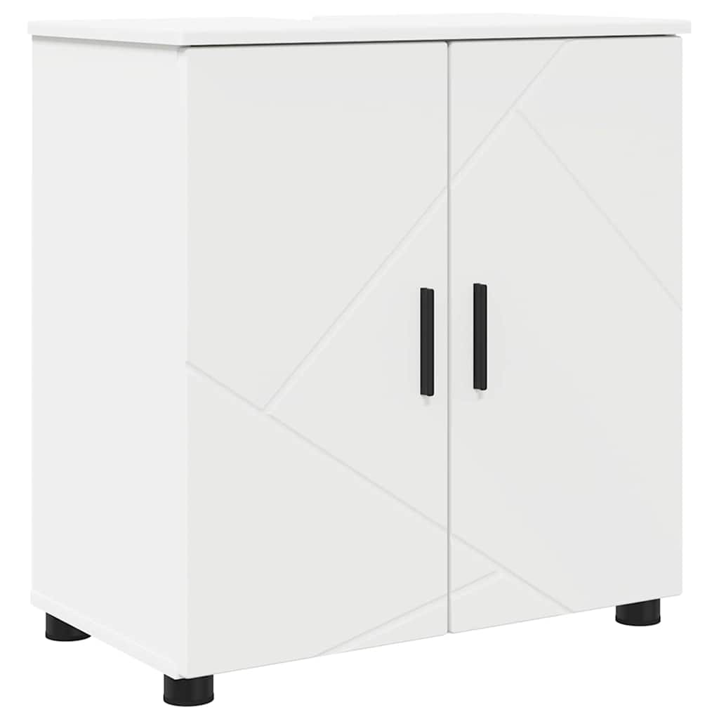 Bathroom Furniture Set 5 pcs White Engineered wood & Metal