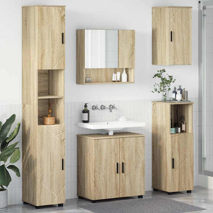 Bathroom Furniture Set 5 pcs Sonoma Oak Engineered wood & Metal