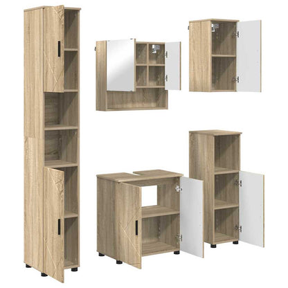 Bathroom Furniture Set 5 pcs Sonoma Oak Engineered wood & Metal