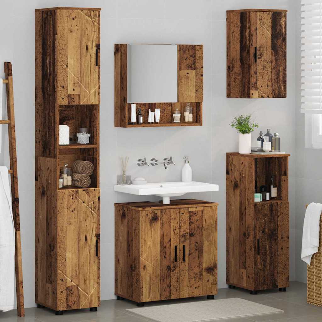 Bathroom Furniture Set 5 pcs Old Wood 61 x 35 x 64 cm