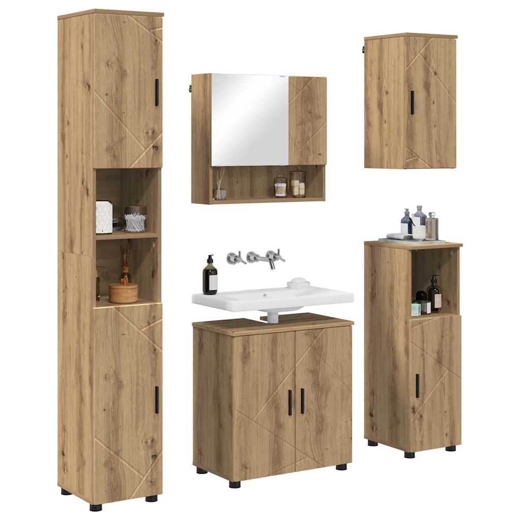 Bathroom Furniture Set 5 pcs Artisan Oak 61 x 35 x 64 cm