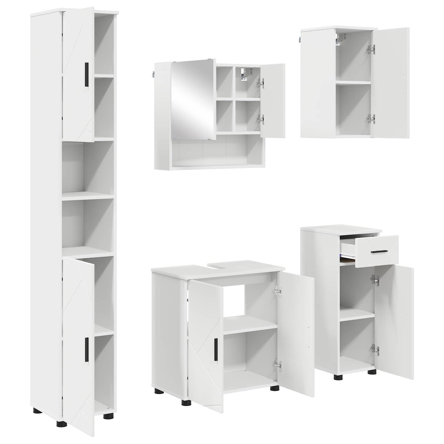 Bathroom Furniture Set 5 pcs White 61 x 35 x 64 cm