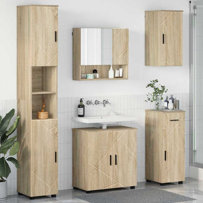 Bathroom Furniture Set 5 pcs Sonoma Oak Engineered wood & Metal