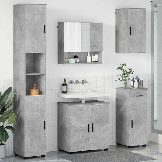 Bathroom Furniture Set 5 pcs Concrete Grey 61 x 35 x 64 cm