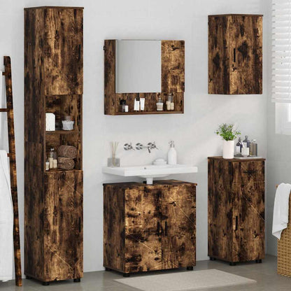 Bathroom Furniture Set 5 pcs Smoked Oak 61 x 35 x 64 cm