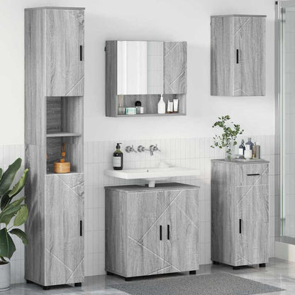 Bathroom Furniture Set 5 pcs Grey Sonoma 61 x 35 x 64 cm