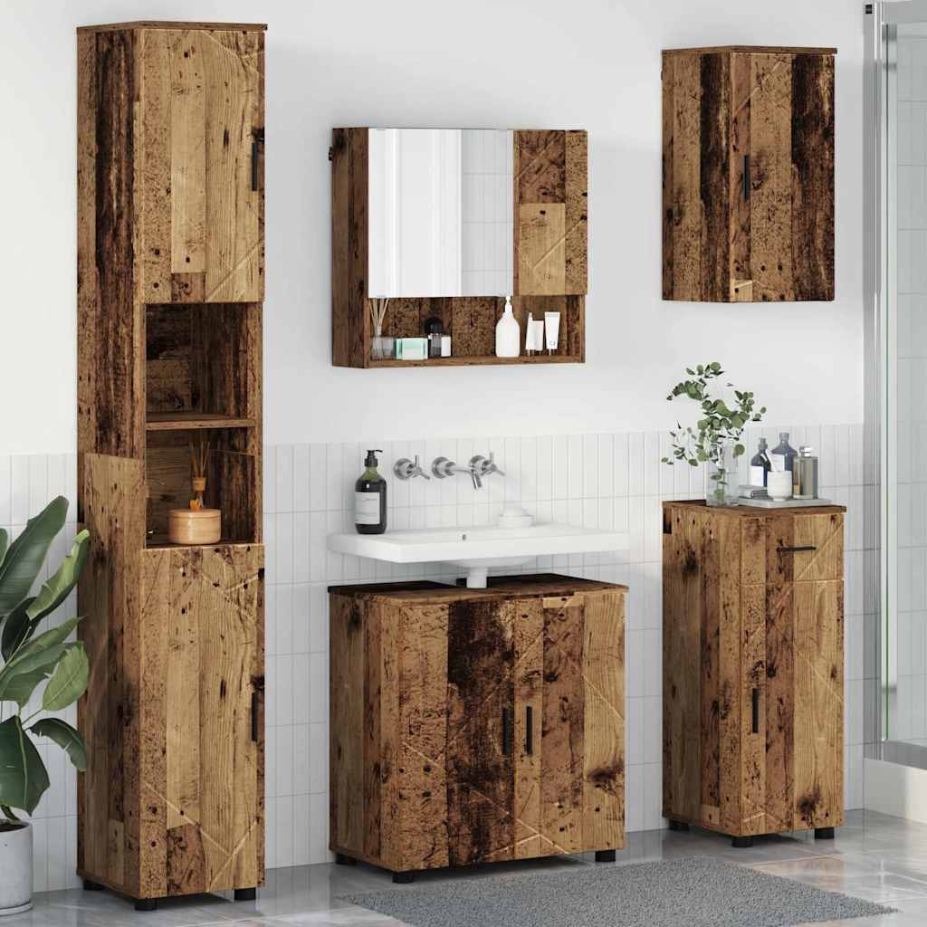 Bathroom Furniture Set 5 pcs Old Wood 61 x 35 x 64 cm