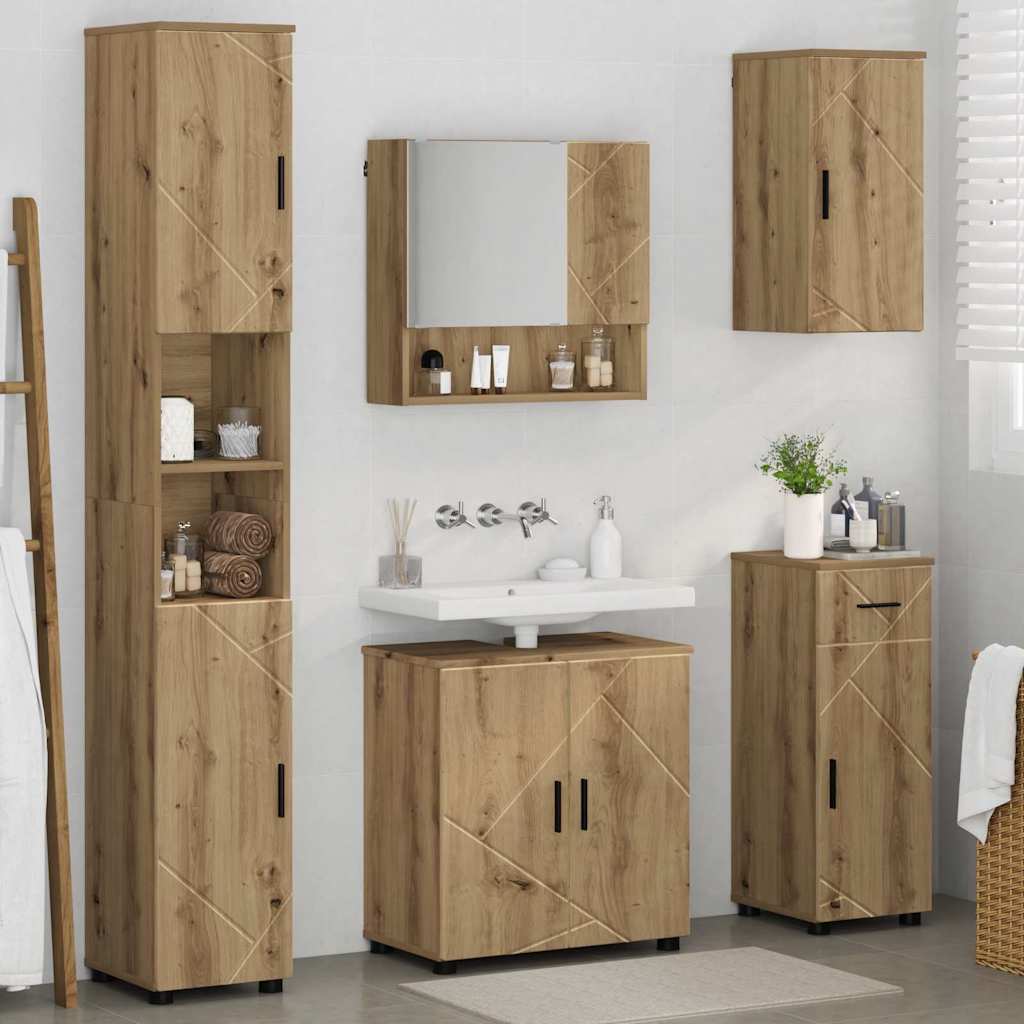 Bathroom Furniture Set 5 pcs Artisan Oak 61 x 35 x 64 cm