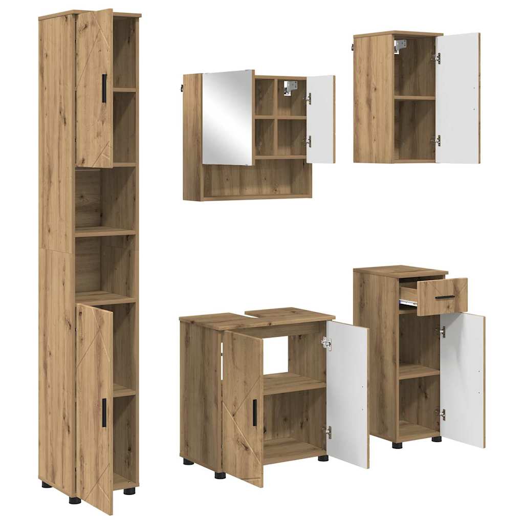 Bathroom Furniture Set 5 pcs Artisan Oak 61 x 35 x 64 cm