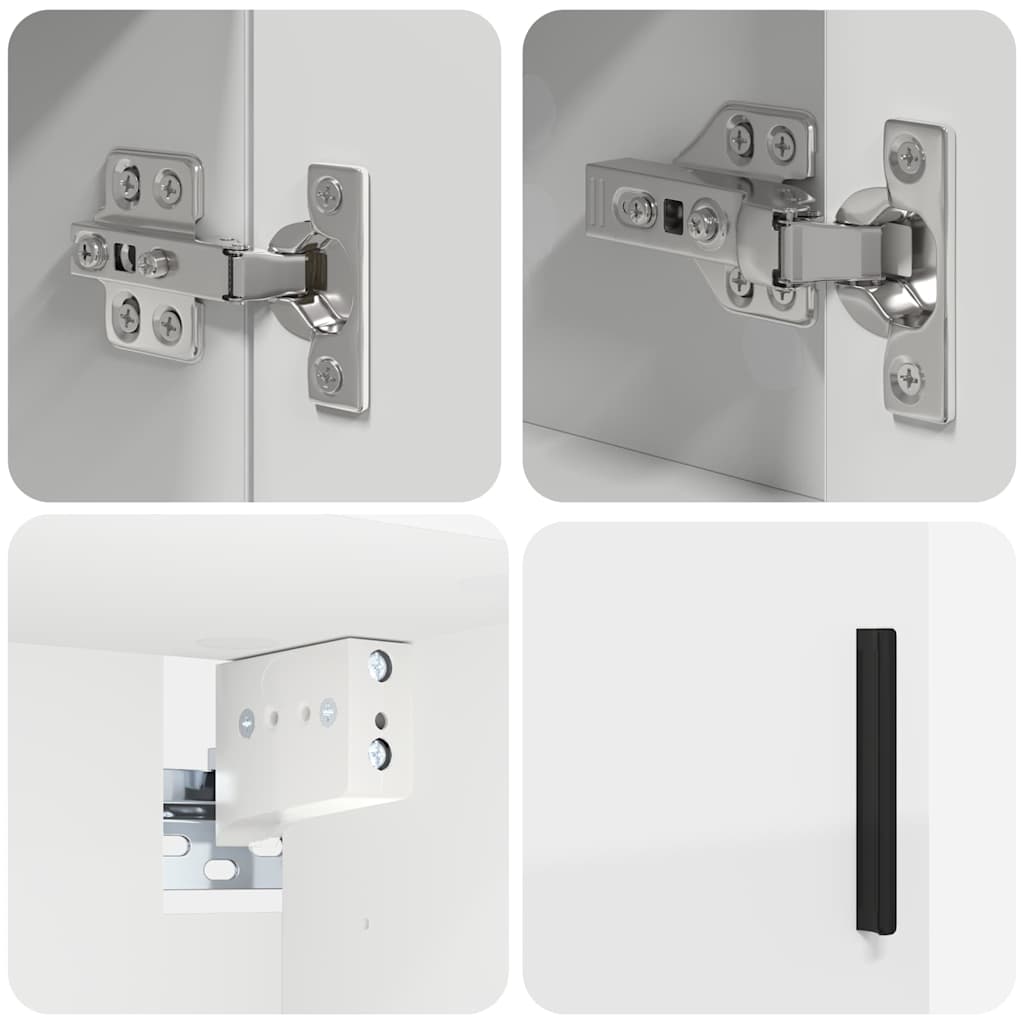 Bathroom Furniture Set 4 pcs White Engineered wood & Metal