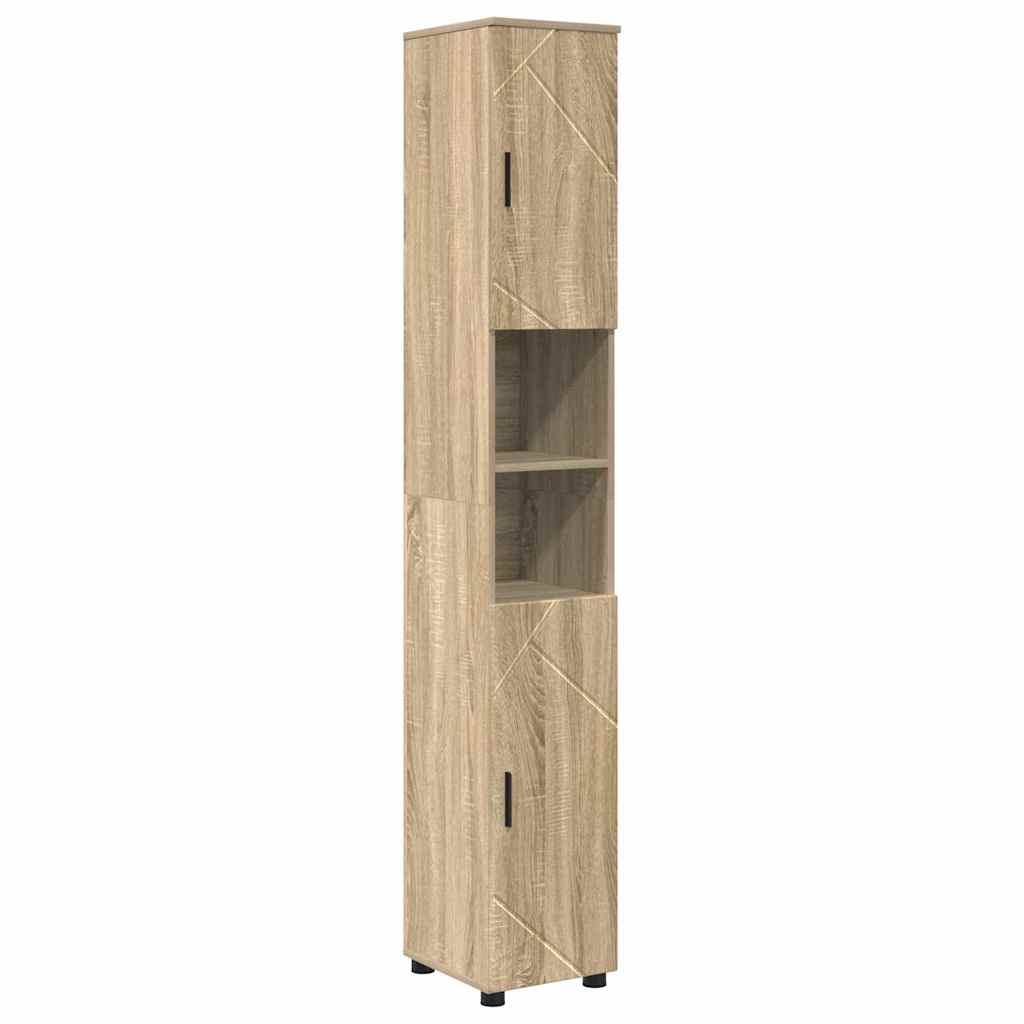 Bathroom Furniture Set 4 pcs Sonoma Oak Engineered wood & Metal