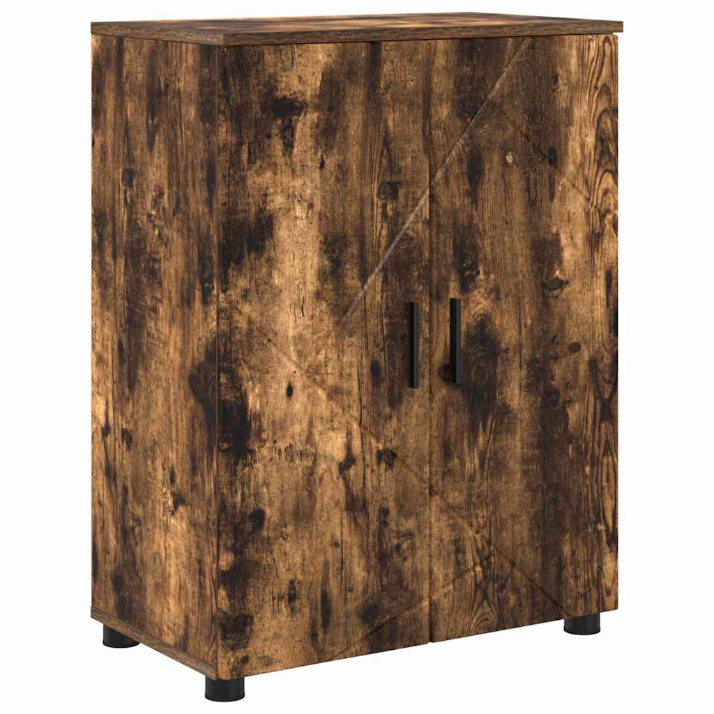 Bathroom Furniture Set 4 pcs Smoked Oak 61 x 35 x 64 cm
