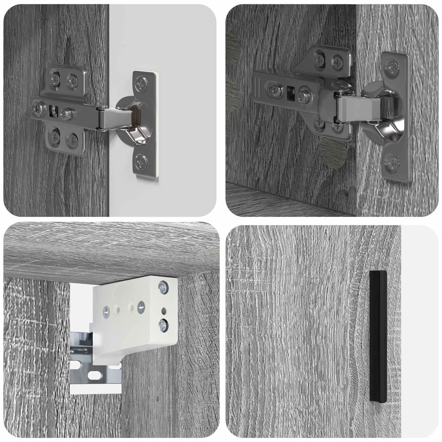 Bathroom Furniture Set 4 pcs Grey Sonoma 61 x 35 x 64 cm