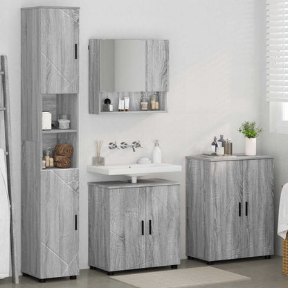 Bathroom Furniture Set 4 pcs Grey Sonoma 61 x 35 x 64 cm