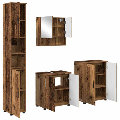Bathroom Furniture Set 4 pcs Old Wood 61 x 35 x 64 cm