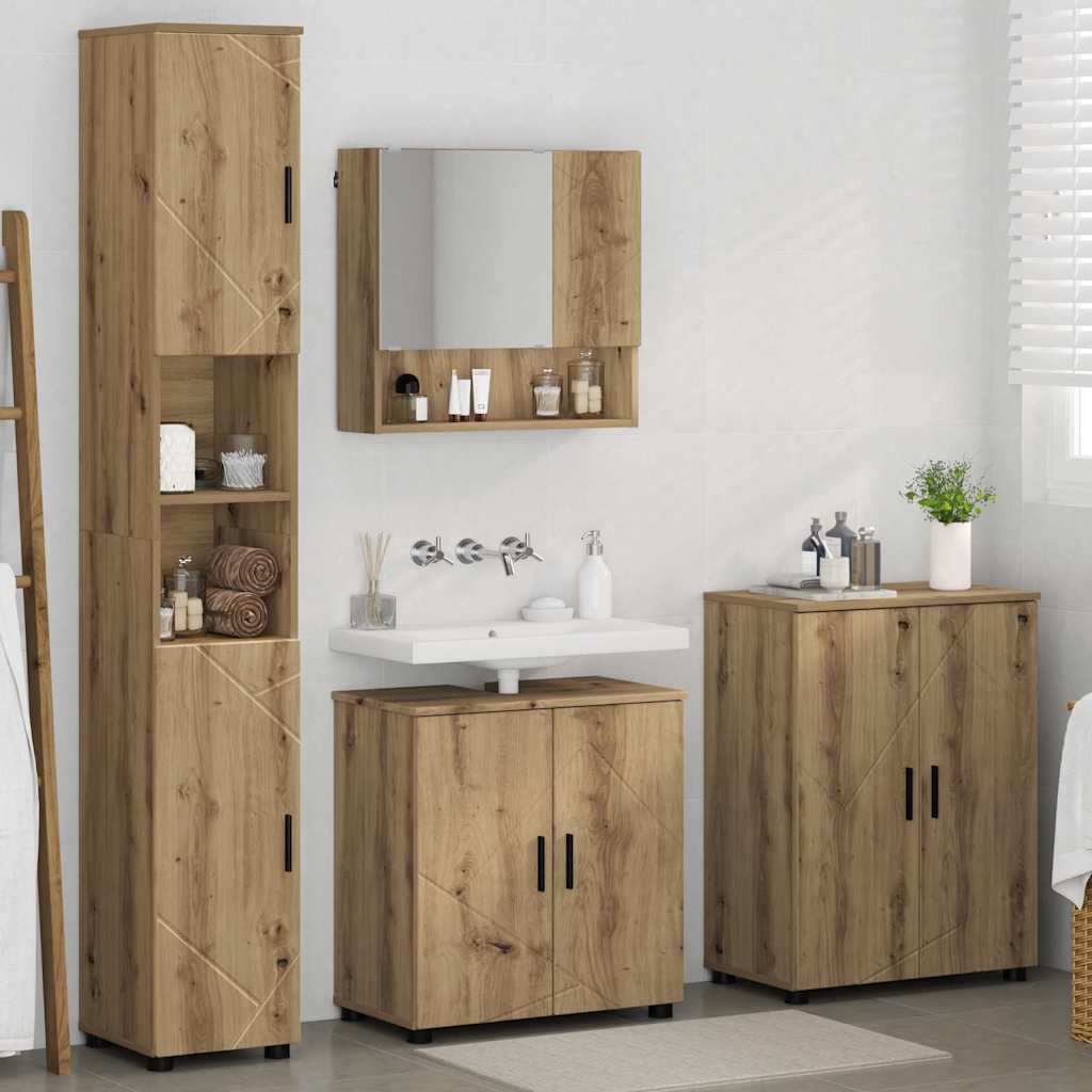Bathroom Furniture Set 4 pcs Artisan Oak 61 x 35 x 64 cm