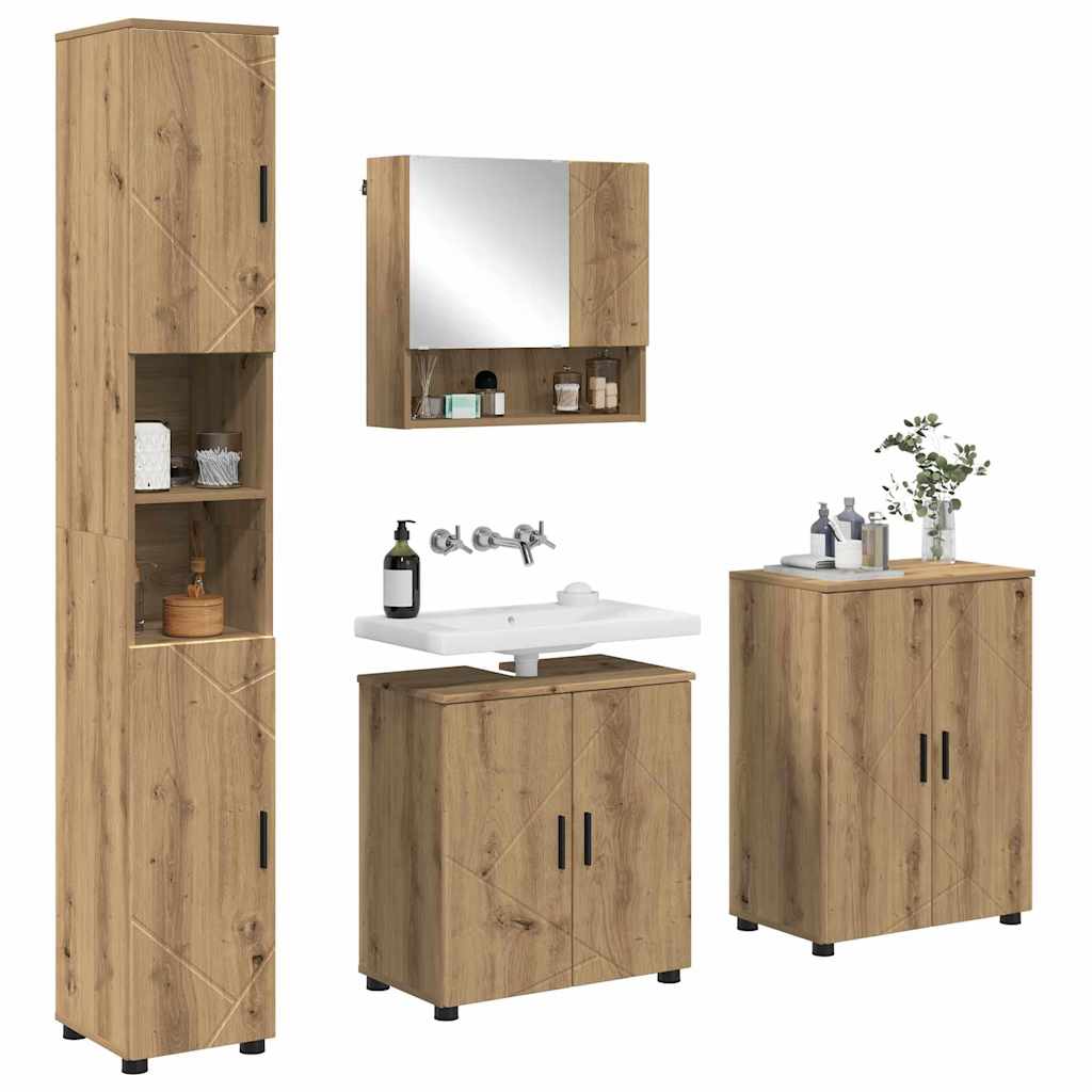 Bathroom Furniture Set 4 pcs Artisan Oak 61 x 35 x 64 cm