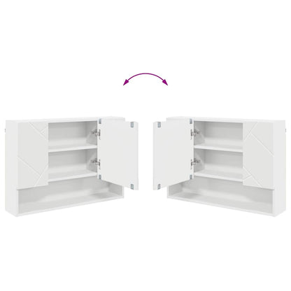 Bathroom Furniture Set 2 pcs White Engineered Wood and Metal