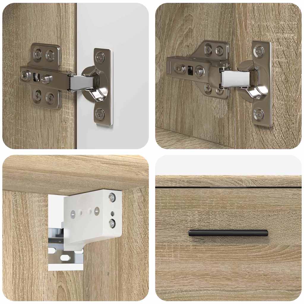 Bathroom Furniture Set with Drawer with Shelf 2 pcs Sonoma Oak