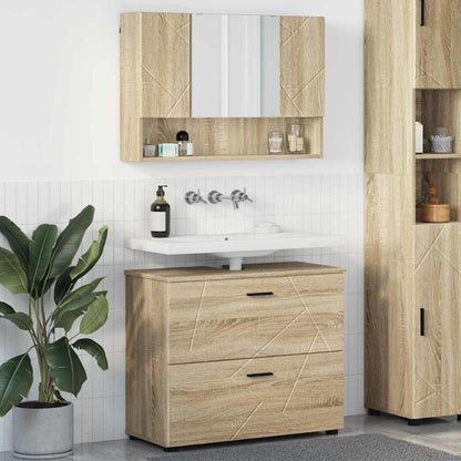 Bathroom Furniture Set with Drawer with Shelf 2 pcs Sonoma Oak