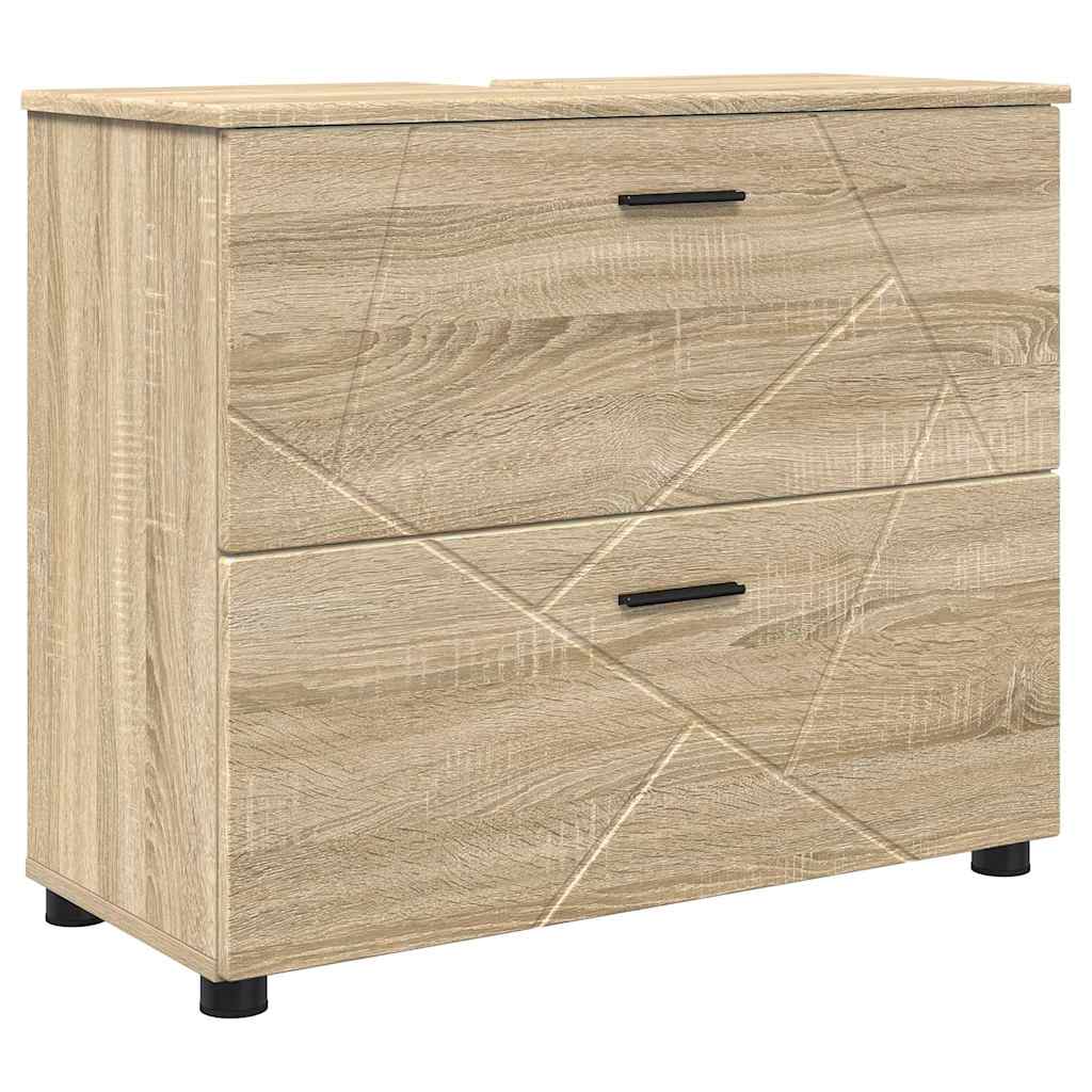 Bathroom Furniture Set with Drawer with Shelf 2 pcs Sonoma Oak