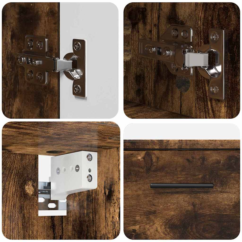 Bathroom Furniture Set 2 pcs Smoked Oak