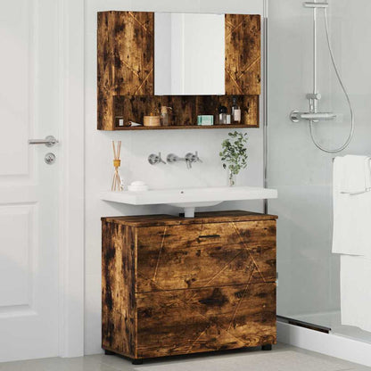 Bathroom Furniture Set 2 pcs Smoked Oak