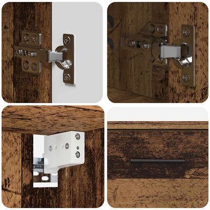 Bathroom Furniture Set 2 pcs Old Wood Engineered Wood and Metal