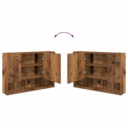 Bathroom Furniture Set 2 pcs Old Wood Engineered Wood and Metal