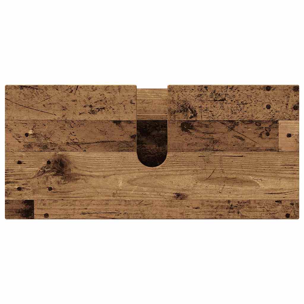 Bathroom Furniture Set 2 pcs Old Wood Engineered Wood and Metal