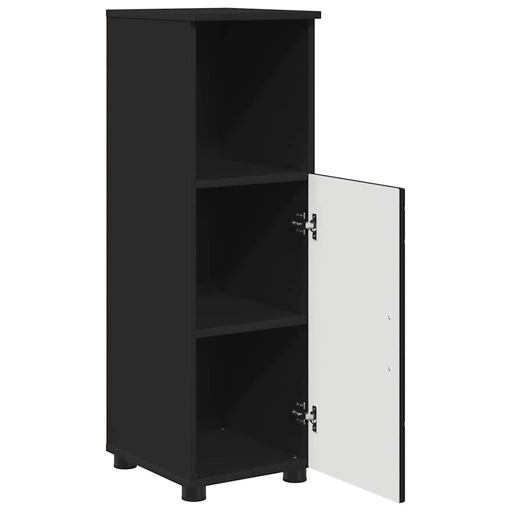 Bathroom Furniture Set 3 pcs Black Engineered Wood and Metal