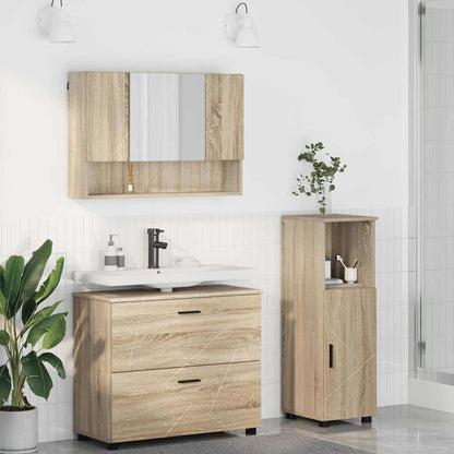 Bathroom Furniture Set with Drawer with Shelf 3 pcs Sonoma Oak