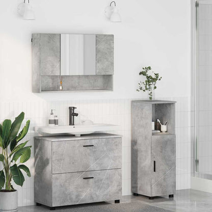 Bathroom Furniture Set with Drawer 3 pcs Concrete Grey
